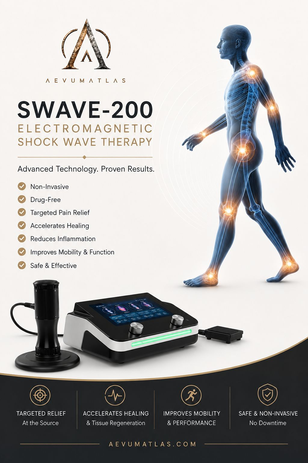 Pneumatic shockwave therapy device