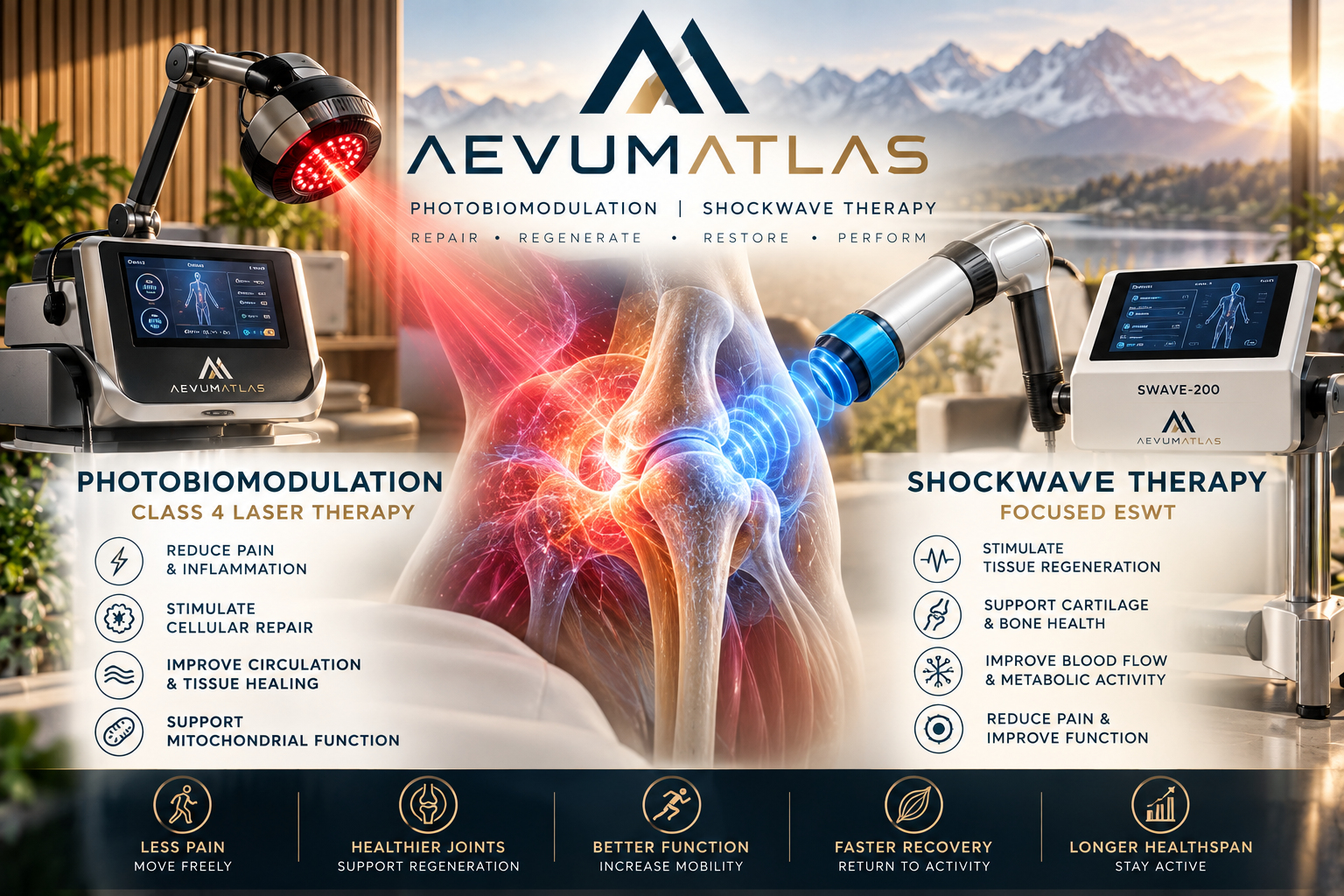 AevumAtlas Photobiomodulation and Shockwave Therapy